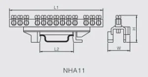 NHA11 Neutral Bar Link Screw Brass Mounted With Din Rail (2)