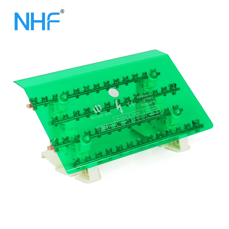 C02-400A Four Phase Distribution Block 400A With Transparent Cover