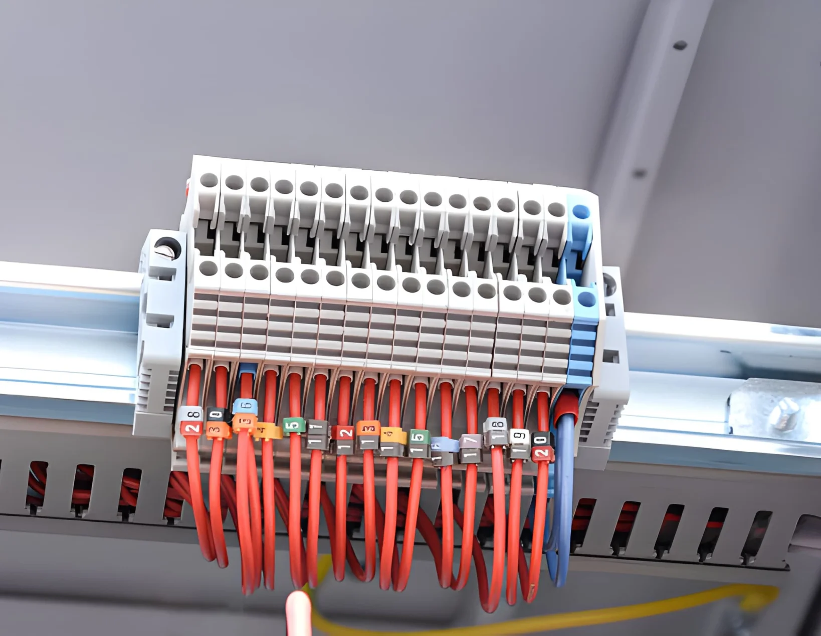 The electrical connector terminals installed on the bus