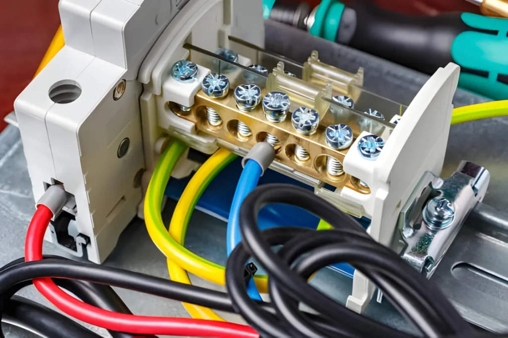 Electrical Distribution Block DIN Rail Mount Finger-Safe Design