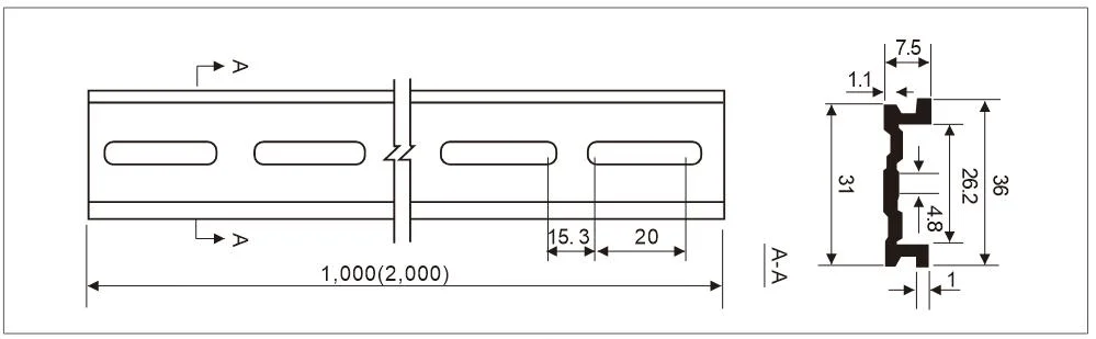 Alumimum Din Rail One Meter Two Meter (5)