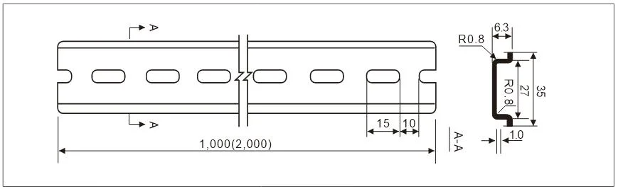Steel Din Rail With Electroplated One Meter Two Meter (2)