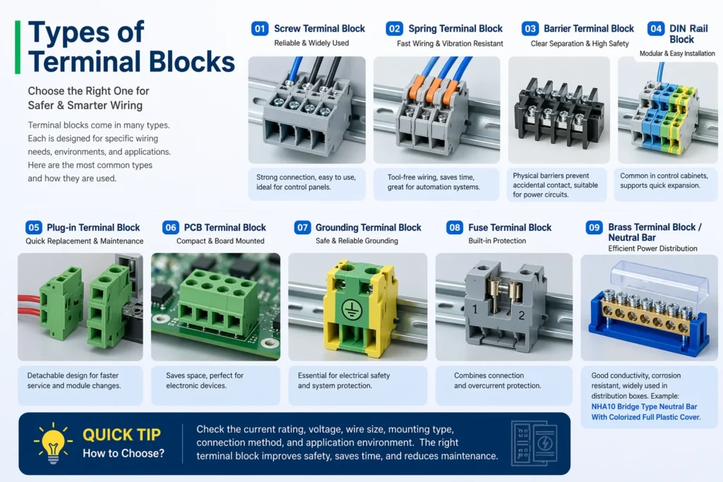 Types of Terminal Blocks for Electrical Wiring