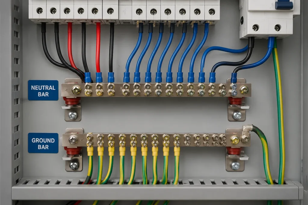neutral ground bar electrical panel application