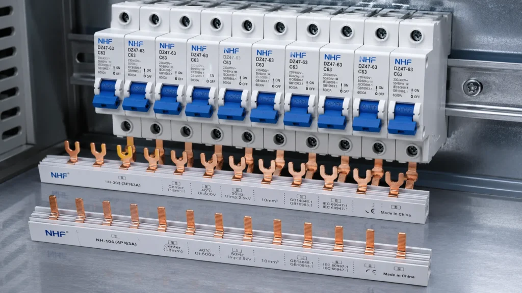 pin type busbar vs fork type busbar banner