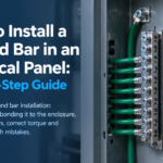 Ground bar installed in an electrical panel