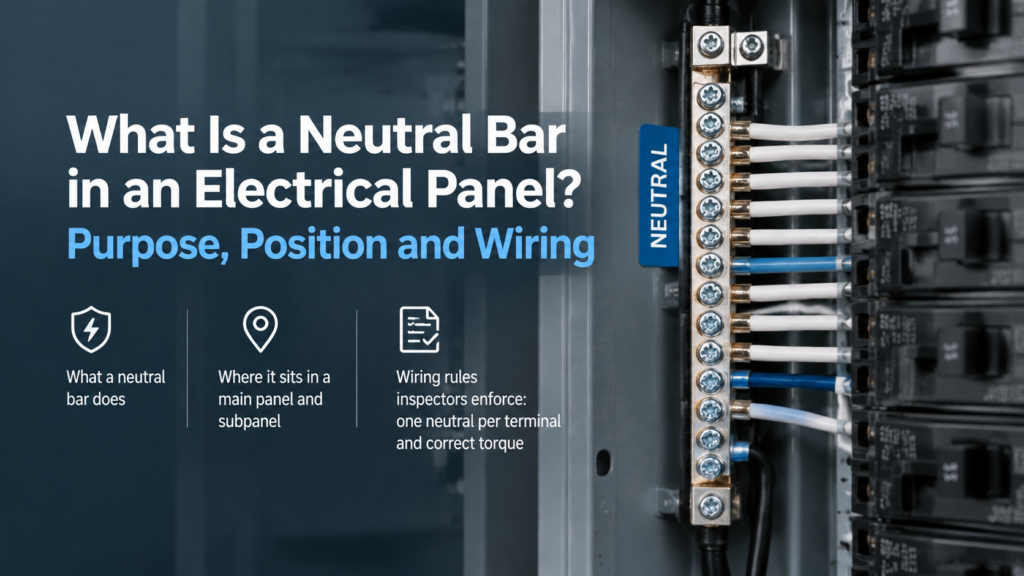 Neutral bar in an electrical panel